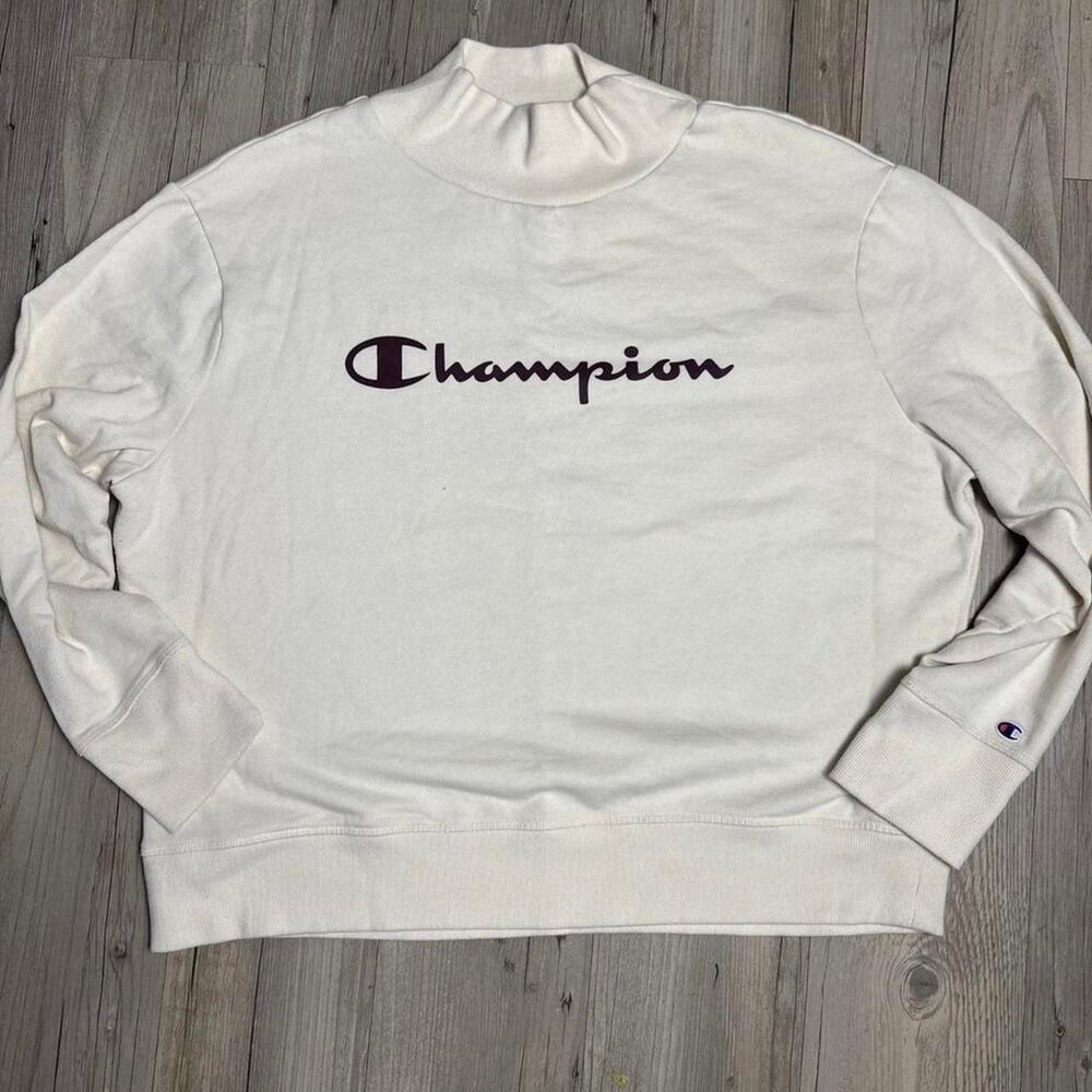 Champion Women's White and Cream Sweatshirt